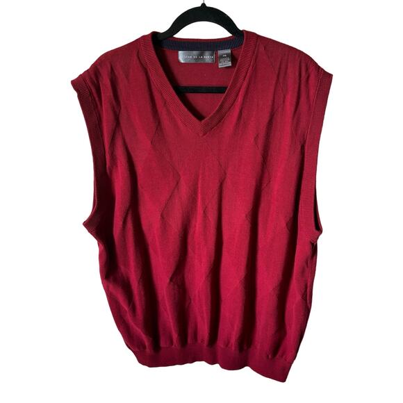 Oscar de la Renta Red Pullover Sweater Vest Men's Size XXL - Picture 1 of 4